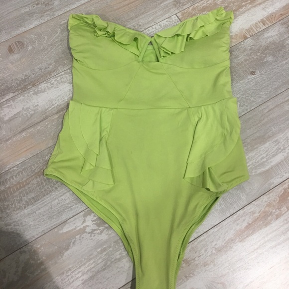 H&M Swim Hm Lime Green One Piece Bathing Suit Poshmark