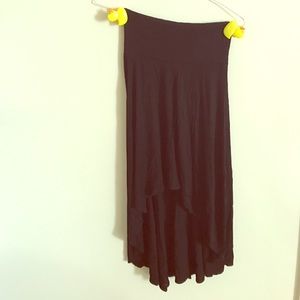 Black High-low Maxi Skirt