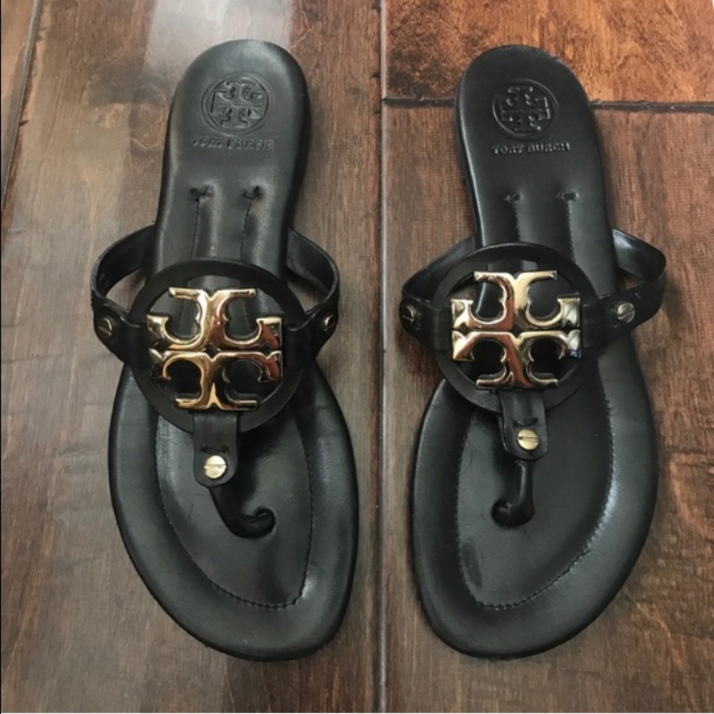 Tory Burch Miller Black &Gold Sandals
