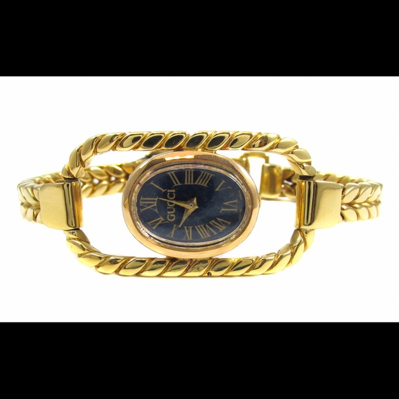 Gucci Ladies Yellow Gold Bracelet Wristwatch