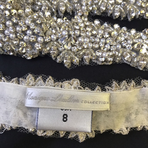 Crystal and Pearl Beaded Wedding dress belt - Picture 3 of 3