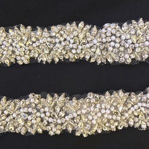 Crystal and Pearl Beaded Wedding dress belt