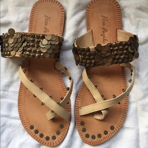 NEW Free People slip on coin sandal - size 38