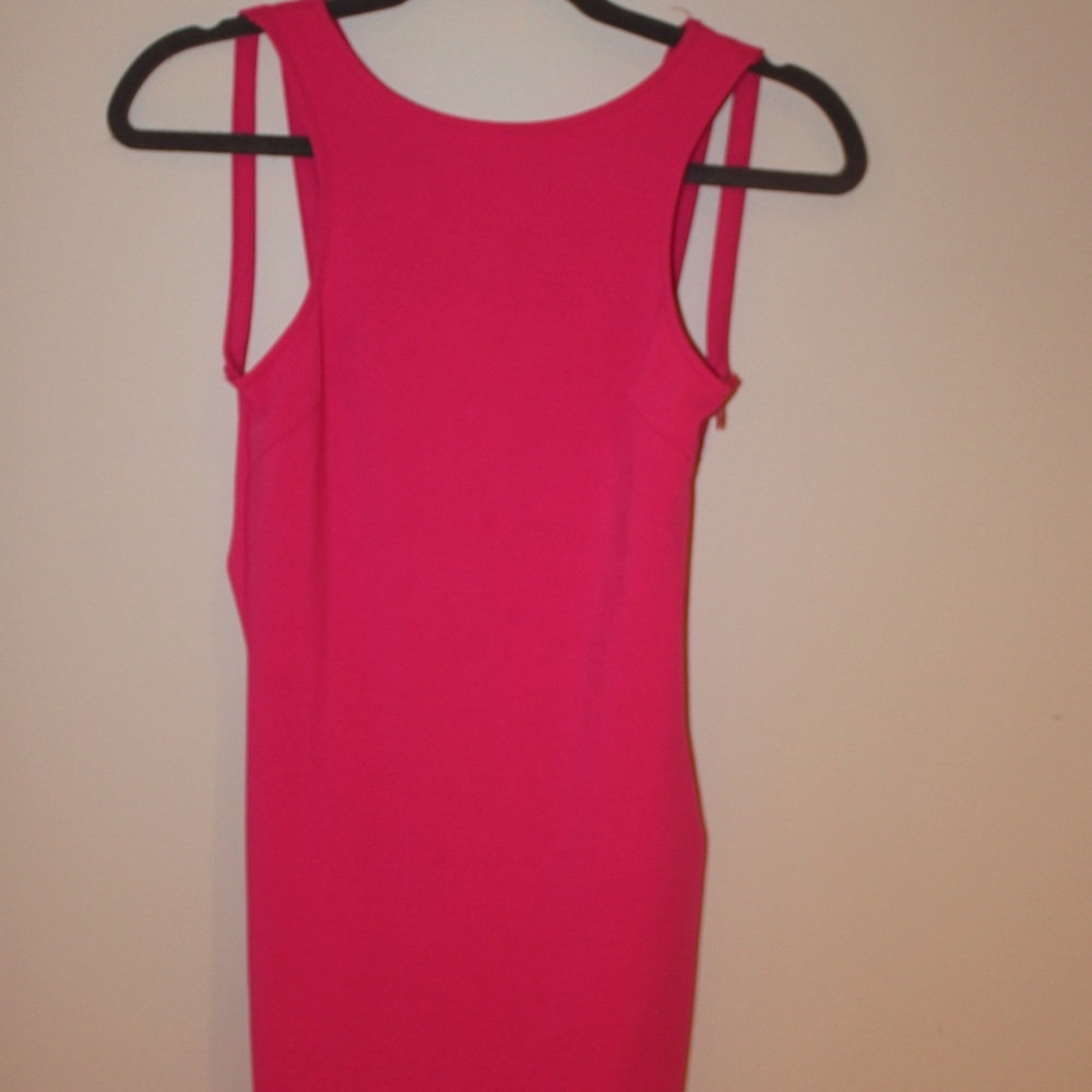 Hot pink mini dress strappy back