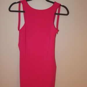 Hot pink mini dress strappy back