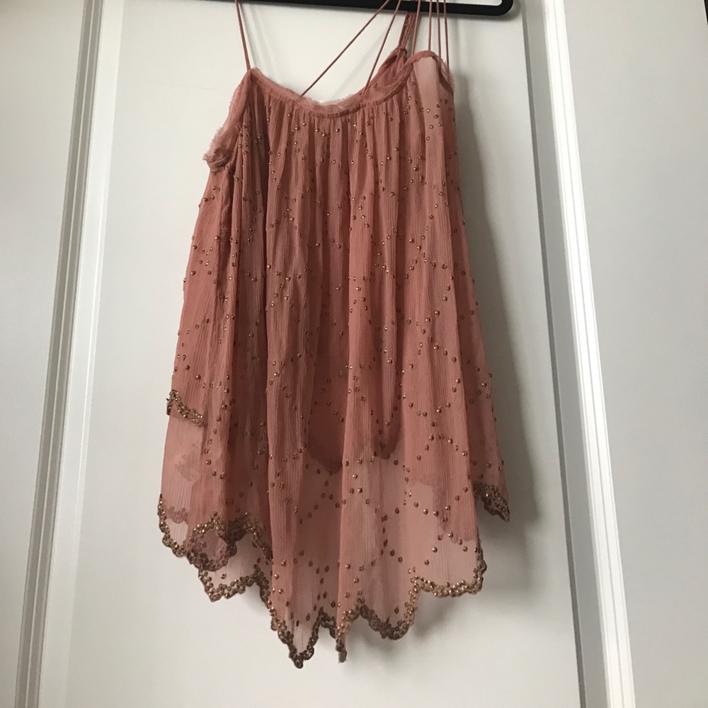 Light pink asymmetrical Free People top