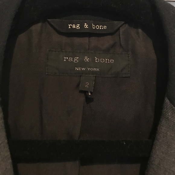 rag and bone grey wool blazer size 2 - Picture 2 of 4