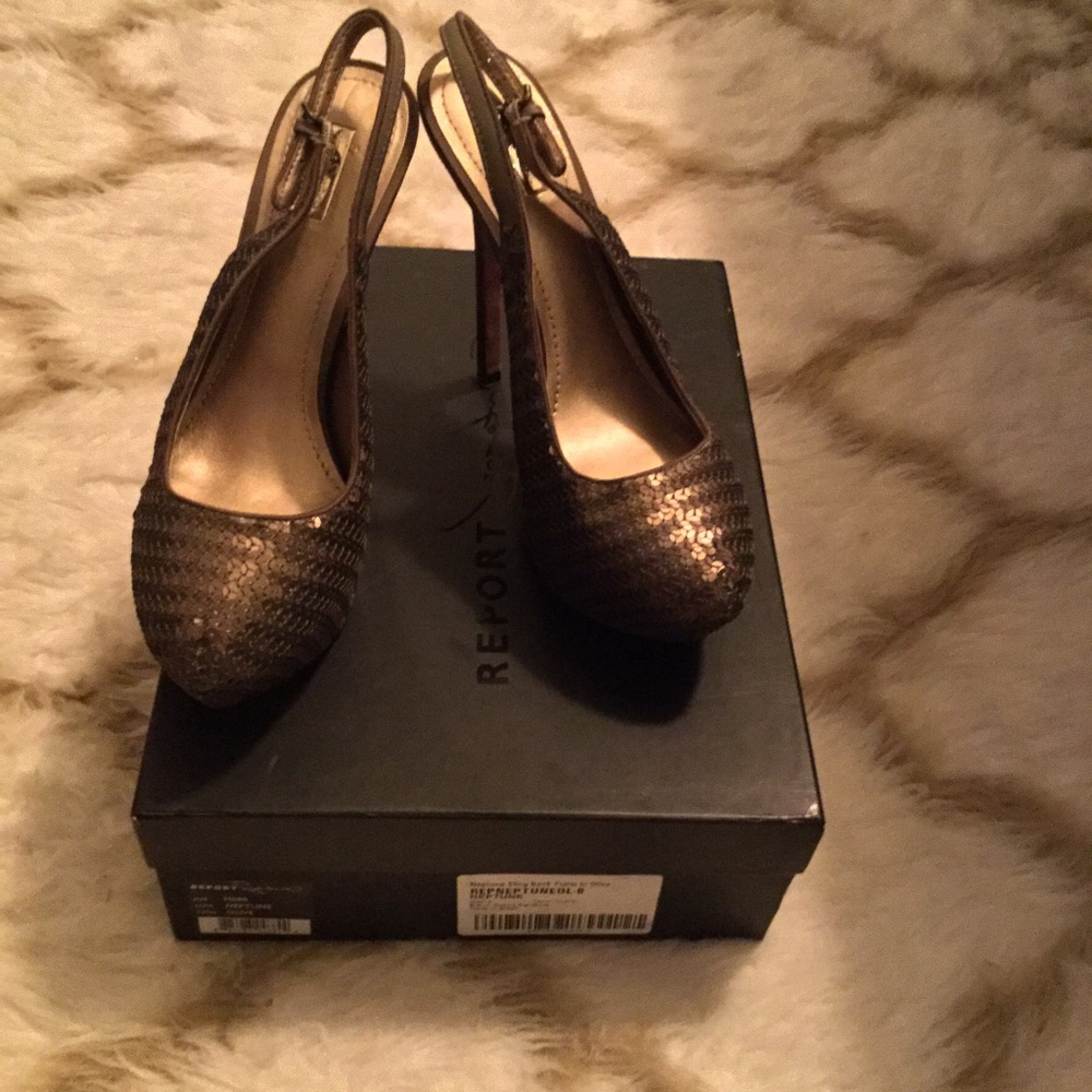 Report Signature Sequin Sling Back Heels