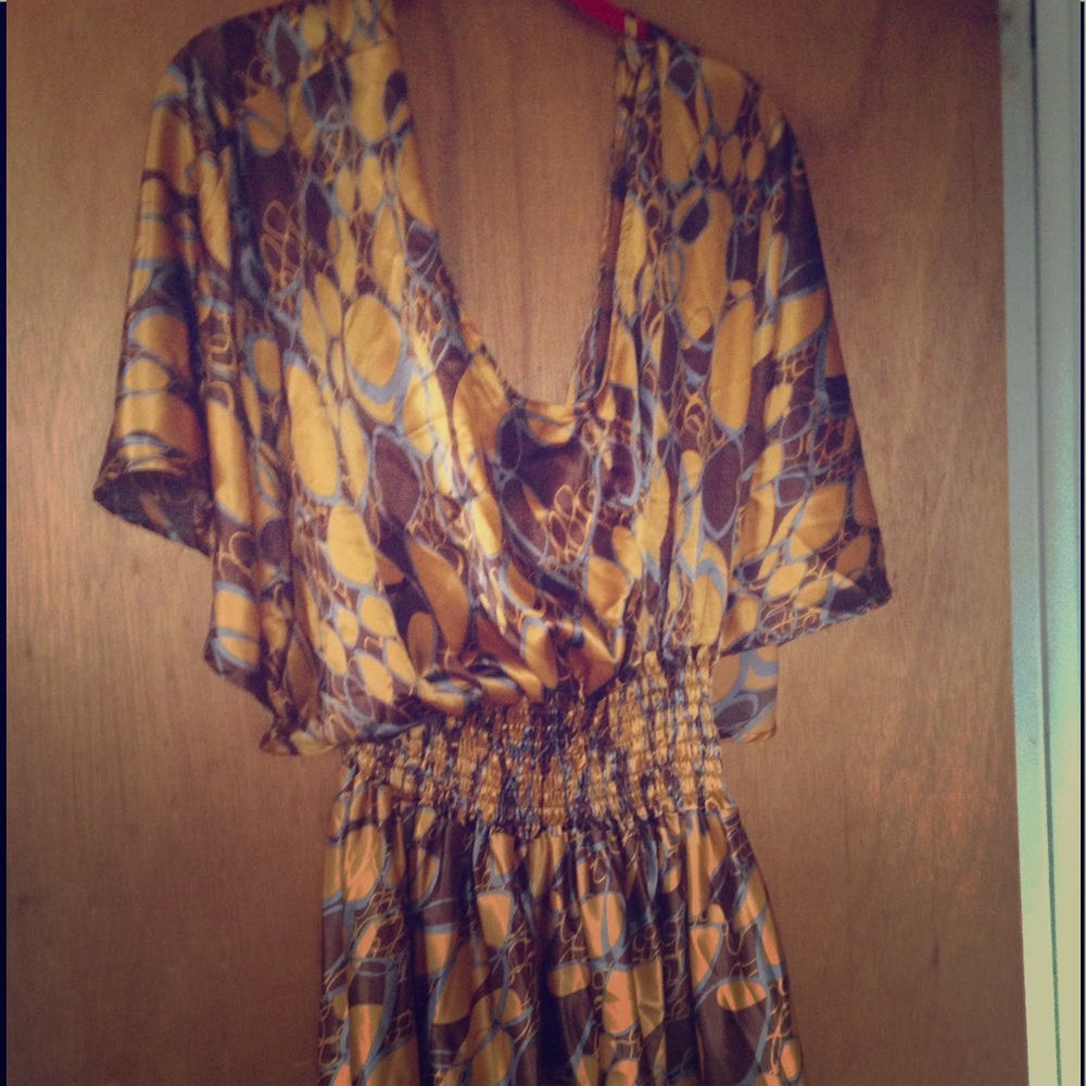 Gold and brown blouse