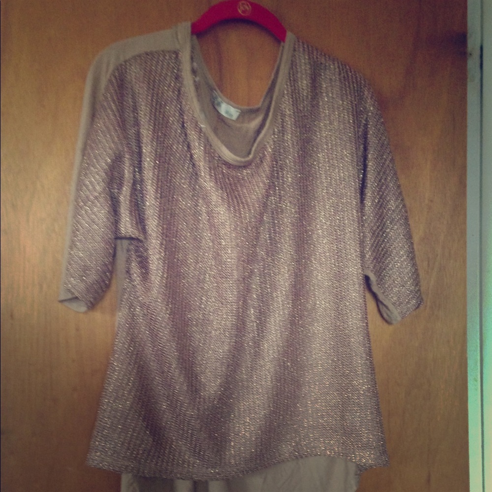Gold and beige top