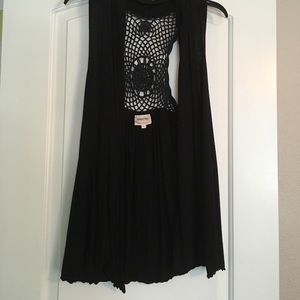 Open Cardigan, xl, black colored.