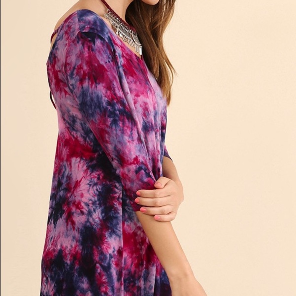 1 LEFT - Tie Dye Dress with Back Cut Out Detail - Picture 2 of 4
