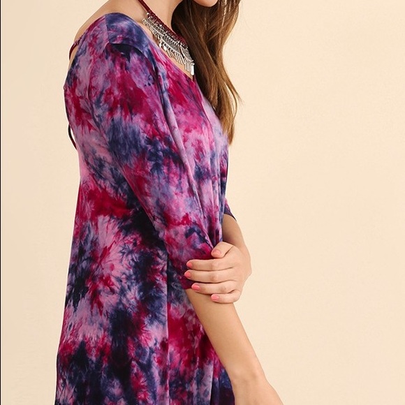 1 LEFT - Tie Dye Dress with Back Cut Out Detail - Picture 2 of 4