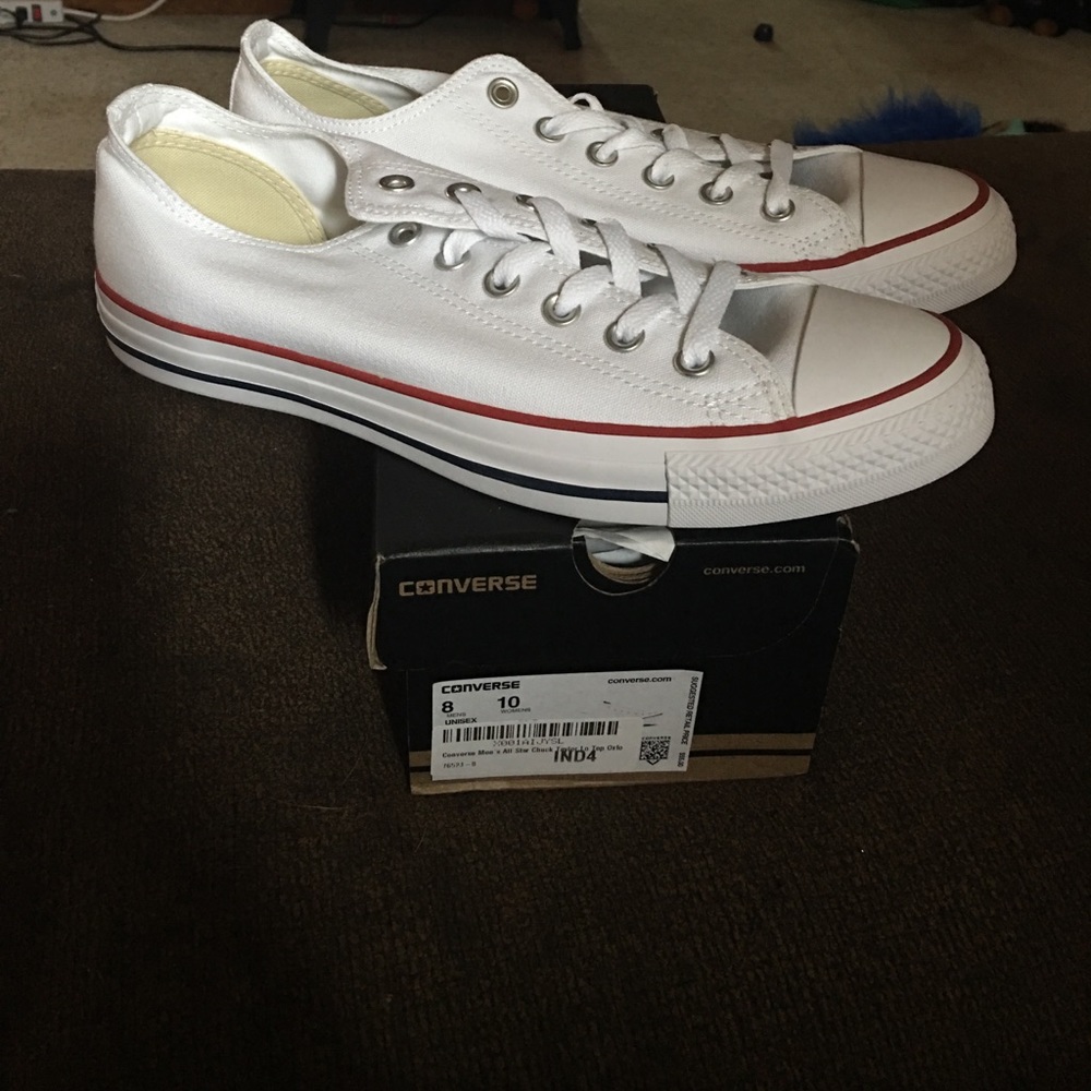 Brand new never worn white Converse