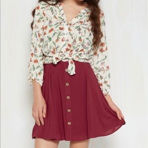 Burgundy skater skirt ❤️ from PACSUN.