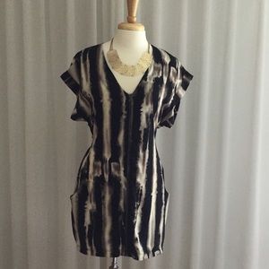 Mini zip front back cut out dress