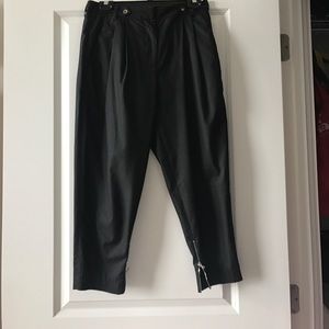 Black pinstripe cropped Robert Rodriguez pants