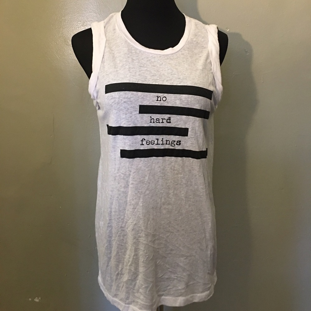 White graphic tee sleevless