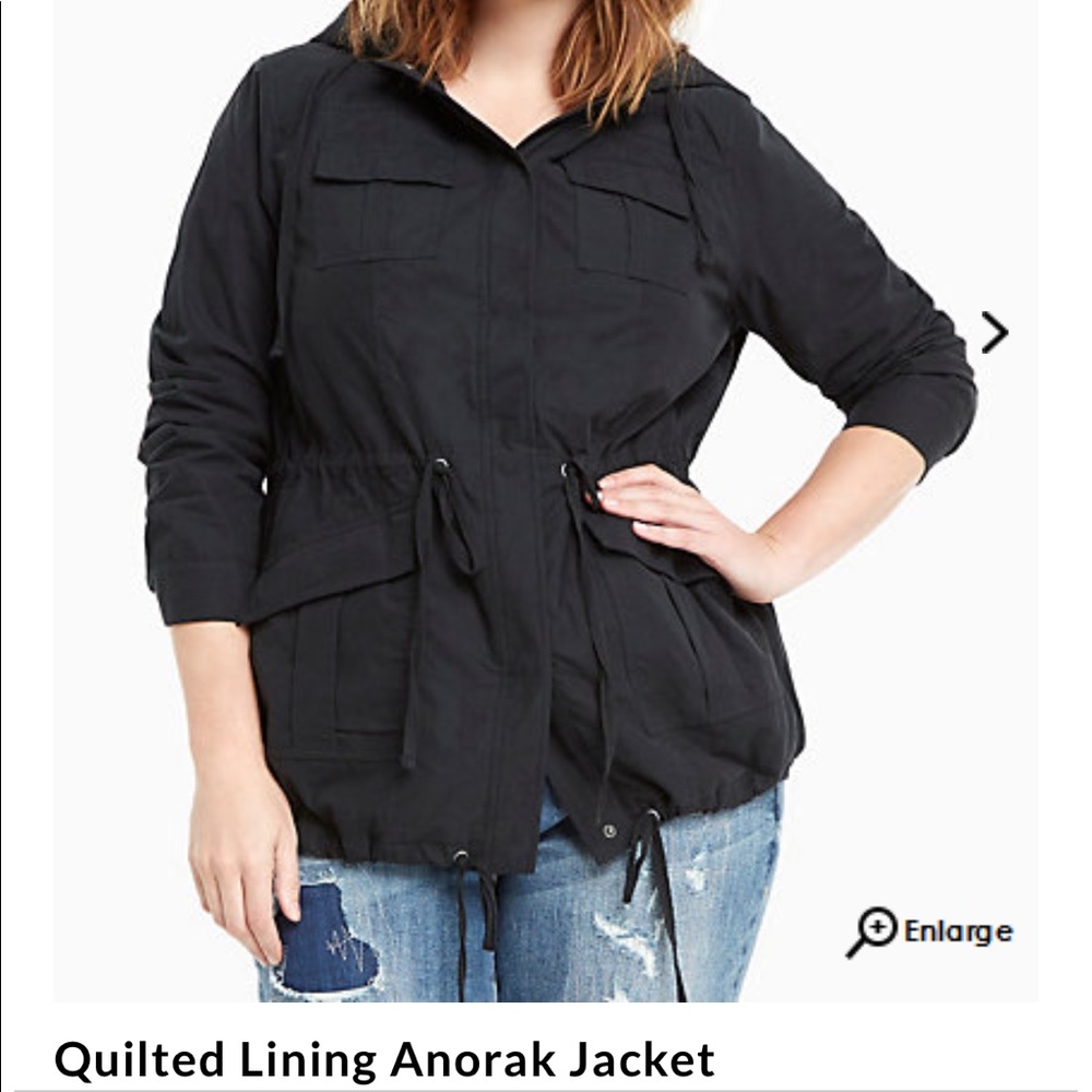 Torrid black anorak jacket sz 00