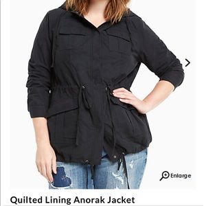 Torrid black anorak jacket sz 00