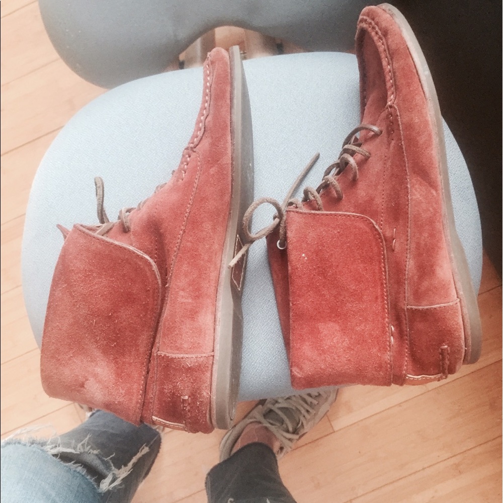 Frye Quincy booties size 8.5-tan/burnt siena/suede