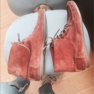 Frye Quincy booties size 8.5-tan/burnt siena/suede