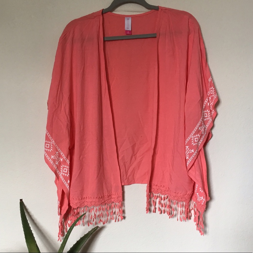 Coral pink cardigan