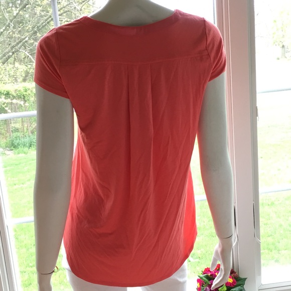NEW ALFANI peachy orange short sleeve t shirt top - Picture 2 of 3