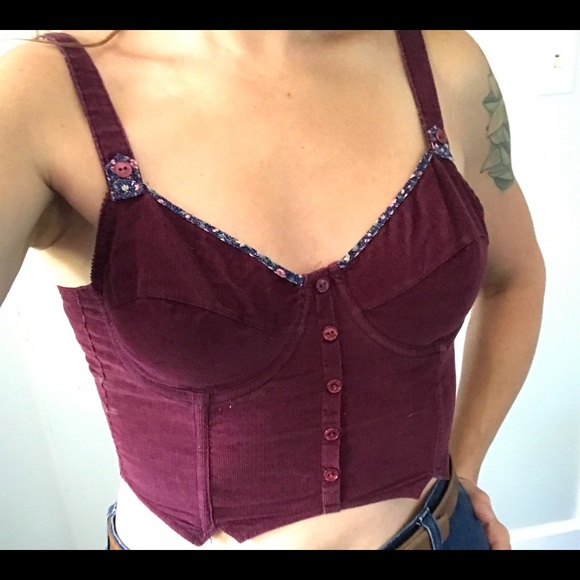burgundy bustier top