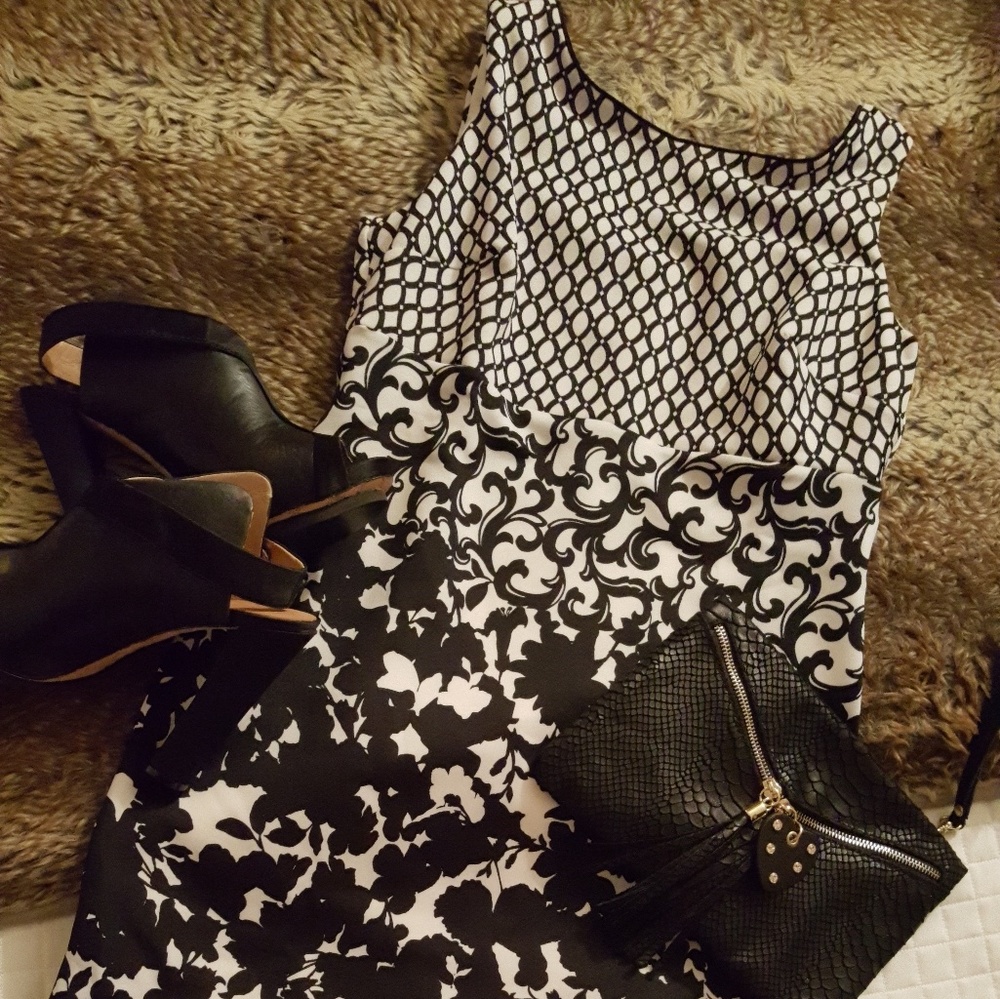 NWT WHBM Mixed Print Sheath Dress