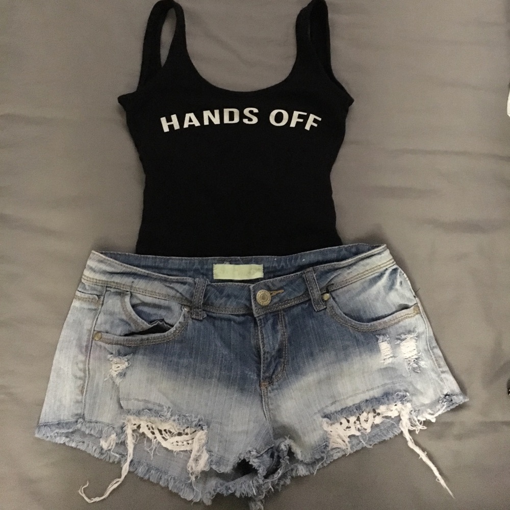 Black hands off body suit
