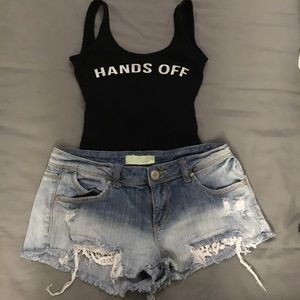 Black hands off body suit