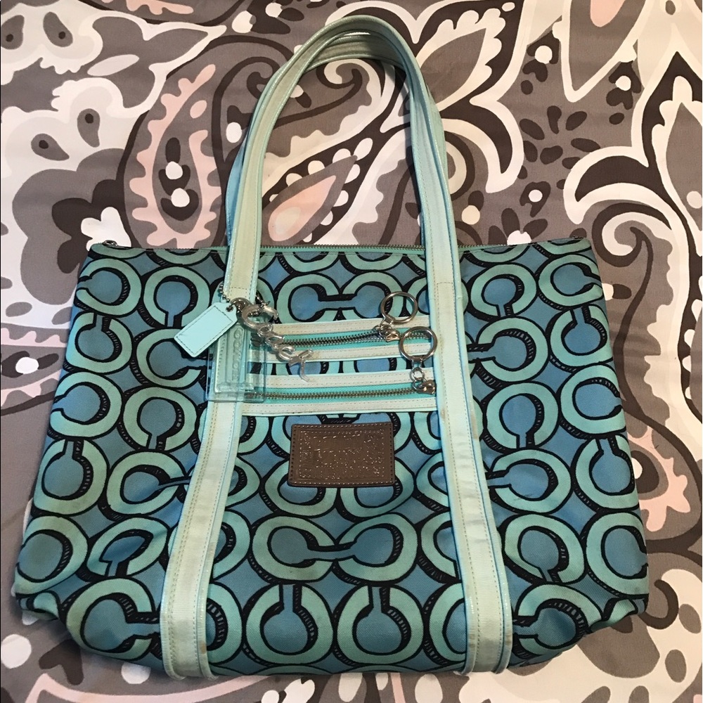 Authentic coach poppy blue 3D bag