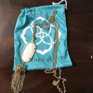 Kendra Scott long necklace in white