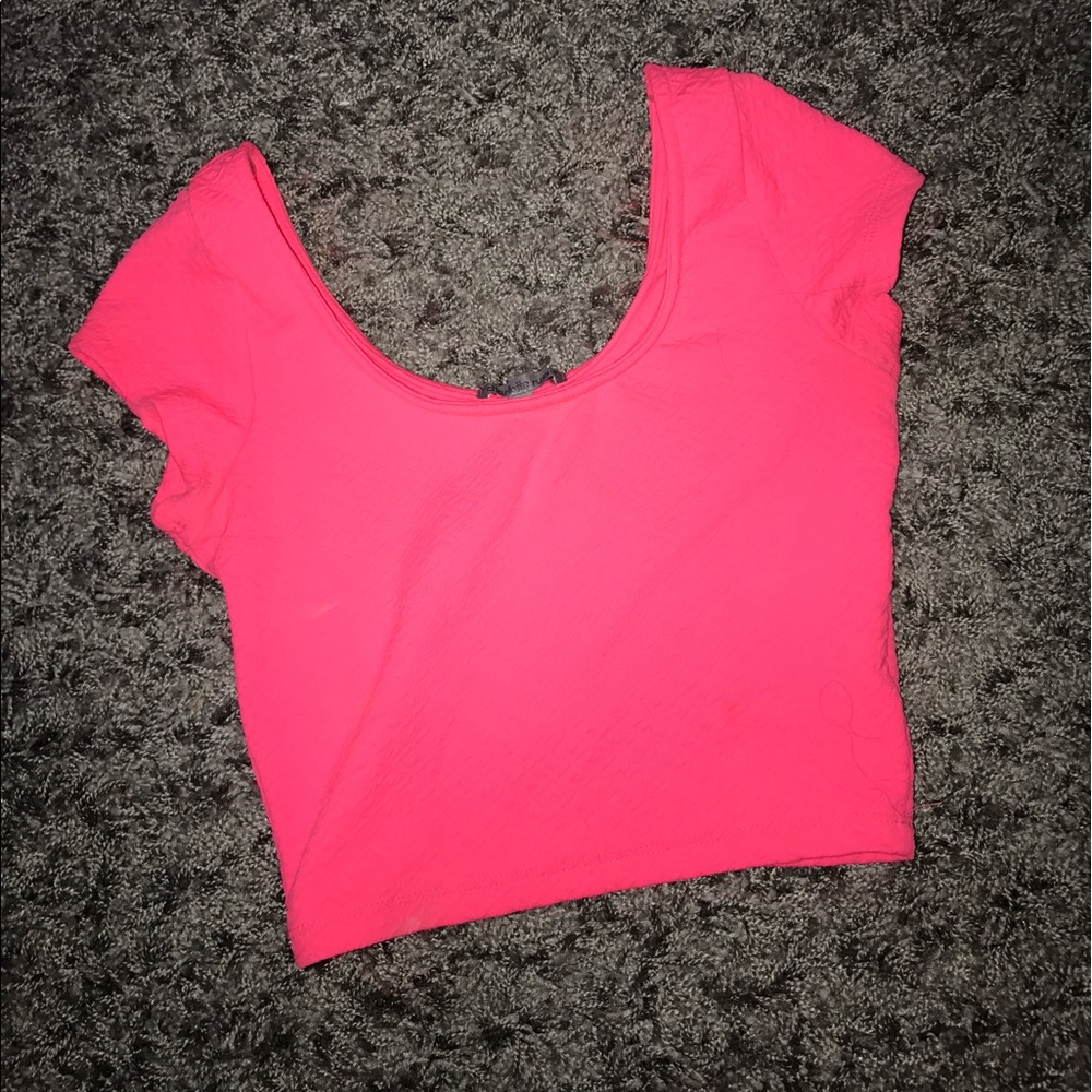 Neon pink crop top