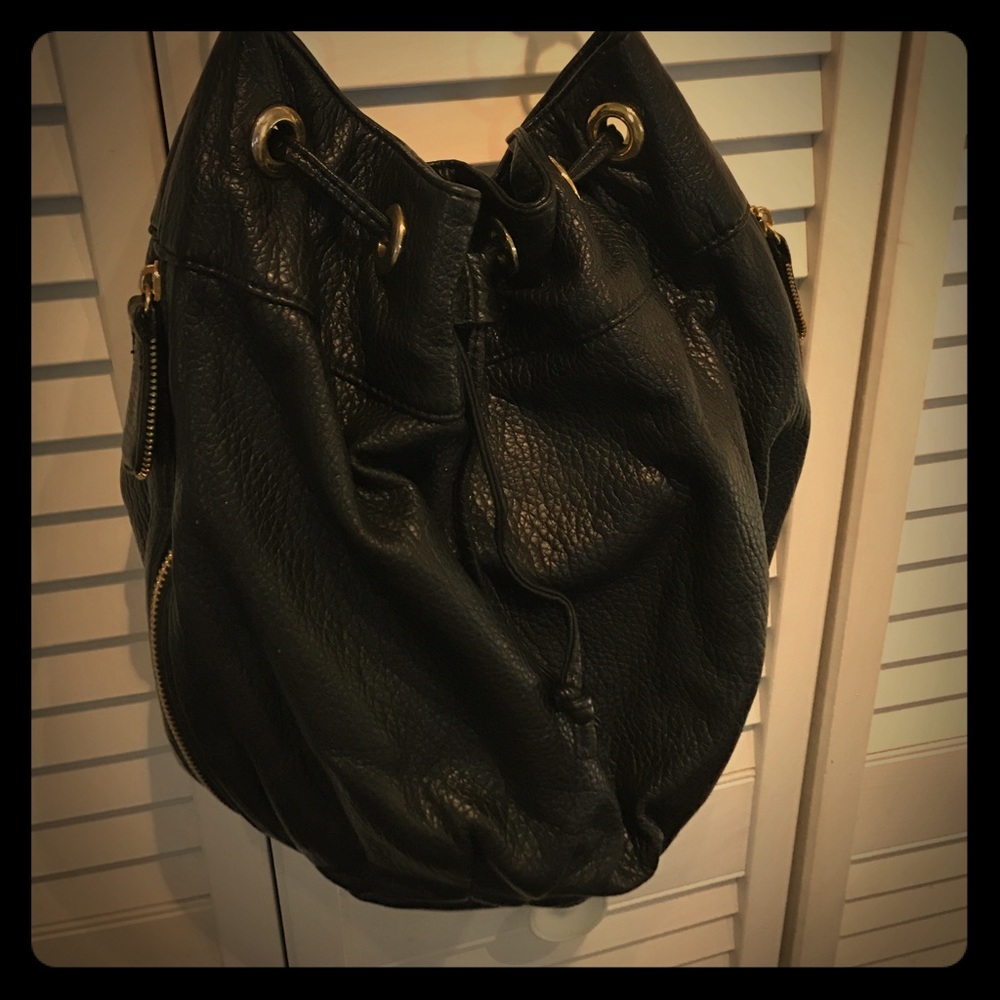 Deux Lux black bucket bag