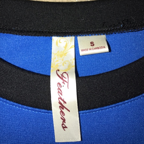 Feathers Brand Black and Blue Dress, Size "S" - Picture 3 of 3