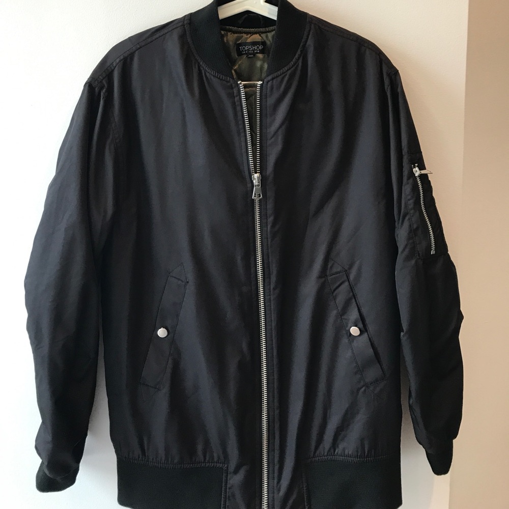 Black Topshop bomber jacket