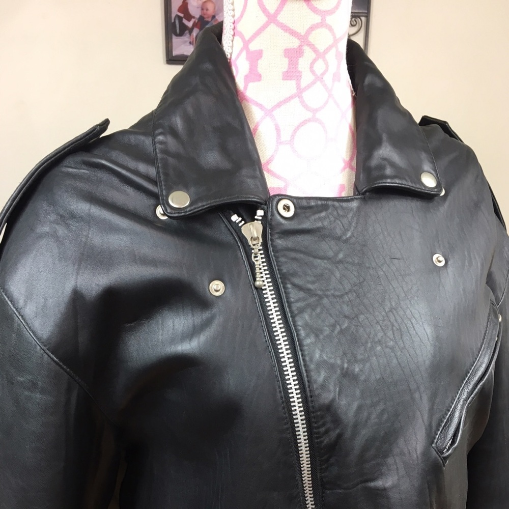 Vintage Motorcycle Leather Jacket Size Large - Picture 2 of 8