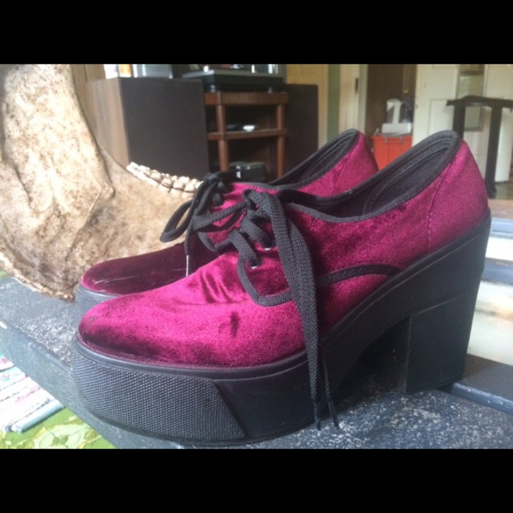 Asos velvet platform penny loafer