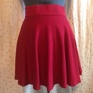 Dark Red Skater Skirt