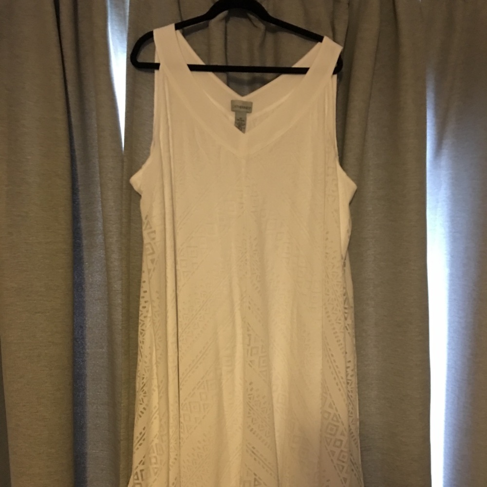 Catherine's White Dress 3X NWOT