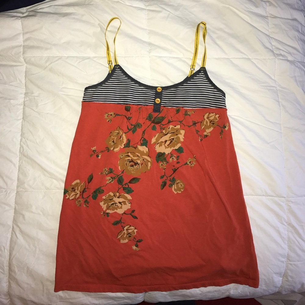 Floral striped tank top