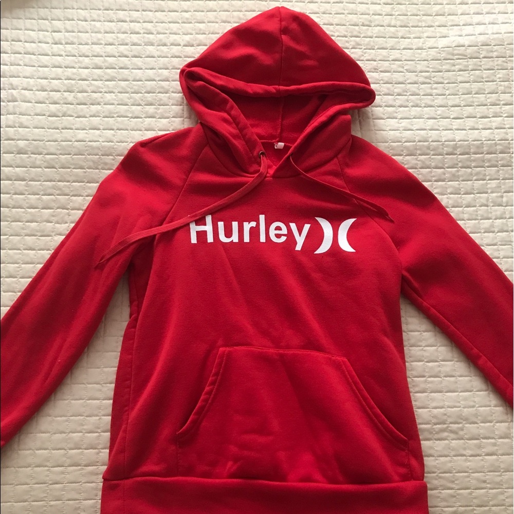 Red Hurley sweatshirt pull over hoodie