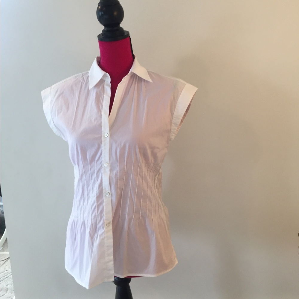 Theory White Button Down Blouse
