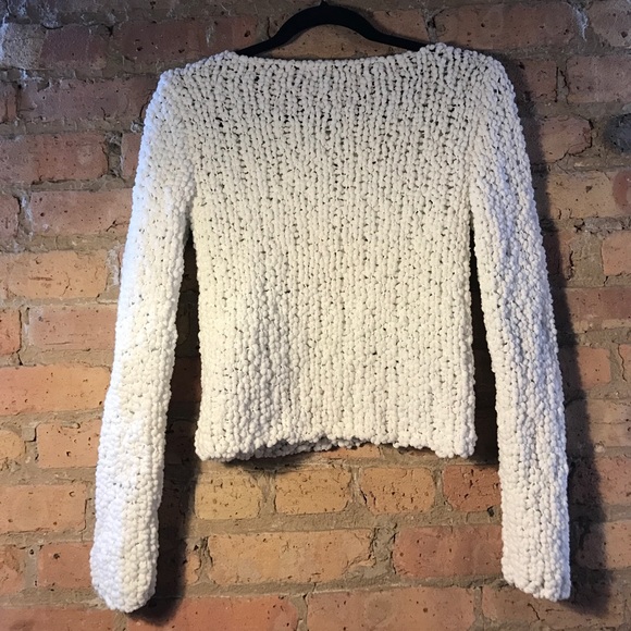 H&M Divided Funky Cropped Off-white Sweater,Size S - Picture 2 of 3