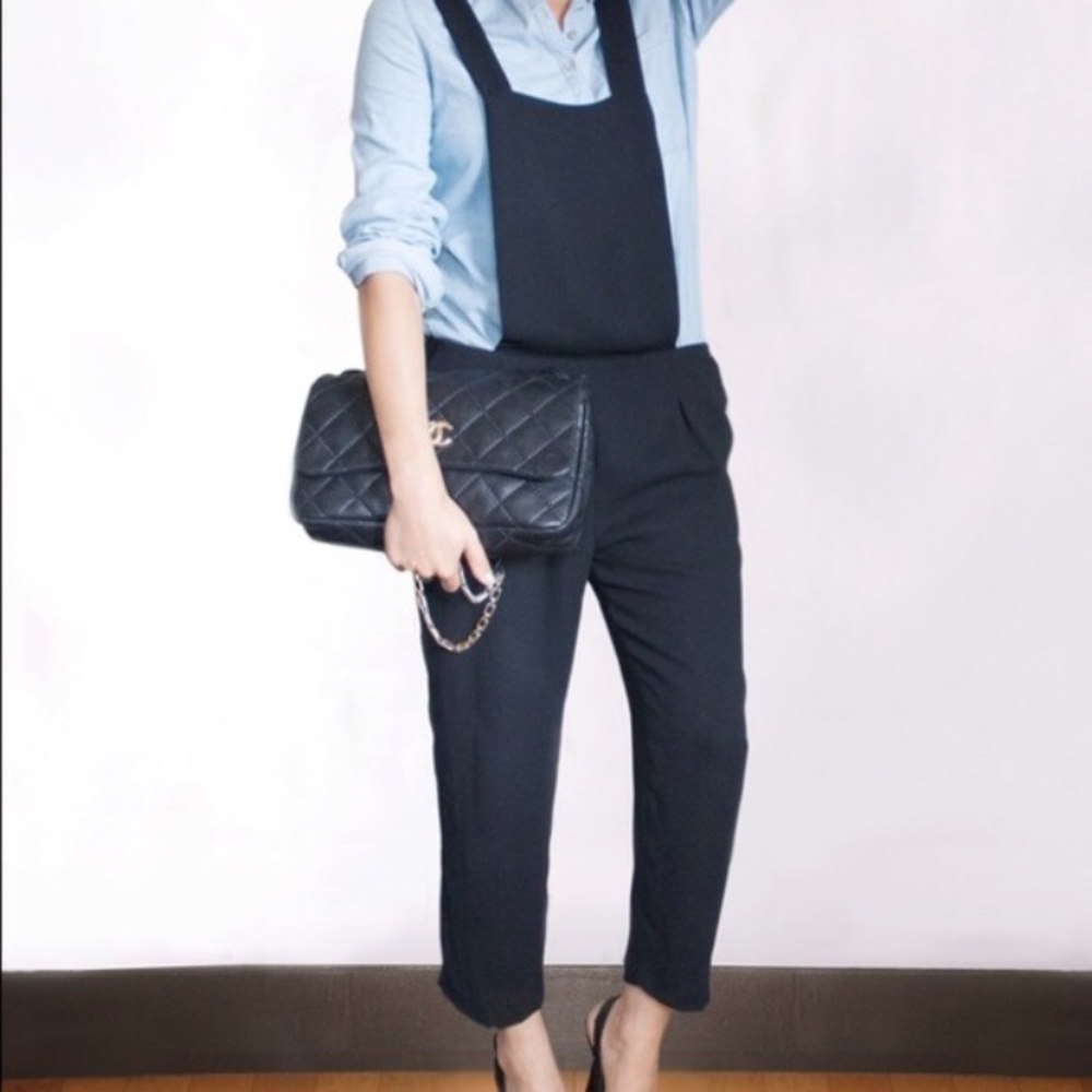 Zara silky black overalls