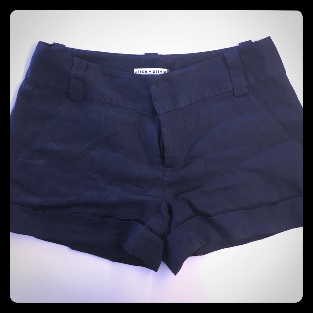 Alice and Olivia Navy Cady Cuff Short
