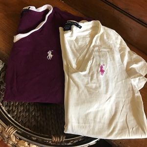 Two Ralph Lauren Sport V-Neck Tees