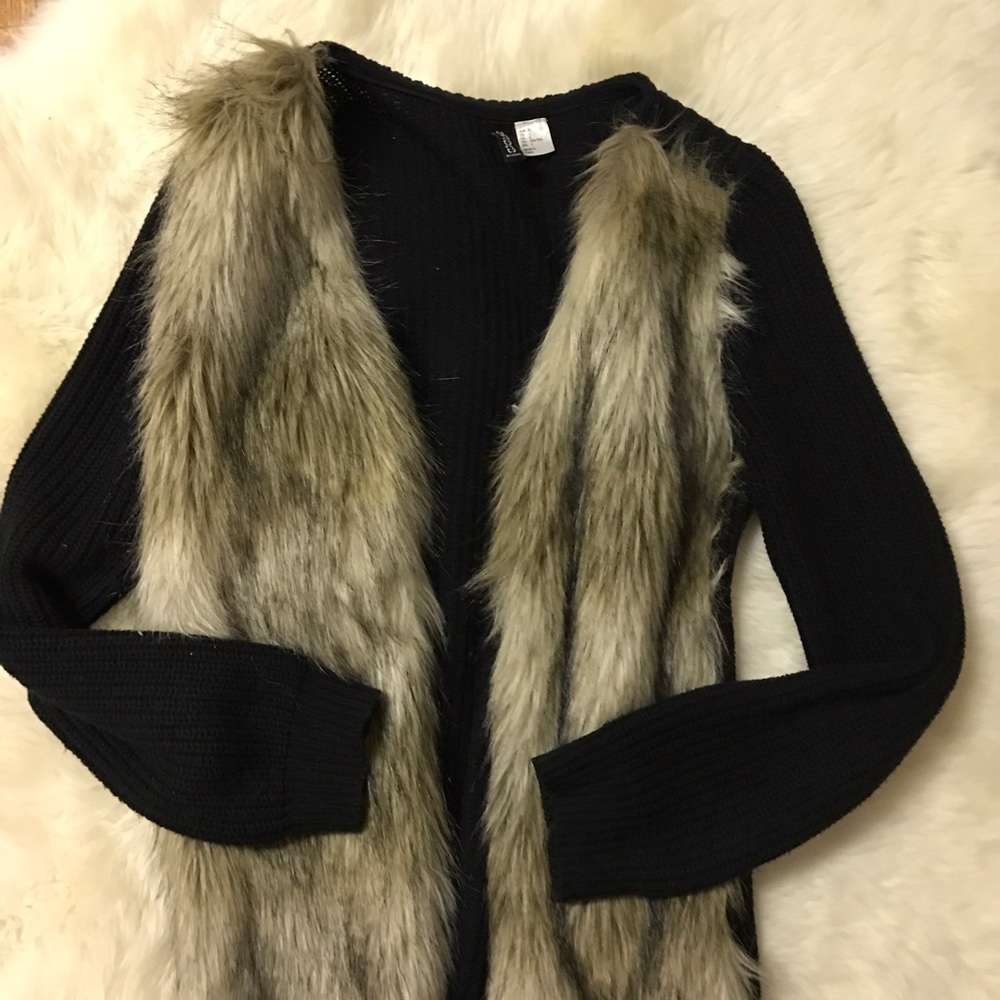 Faux fur sweater